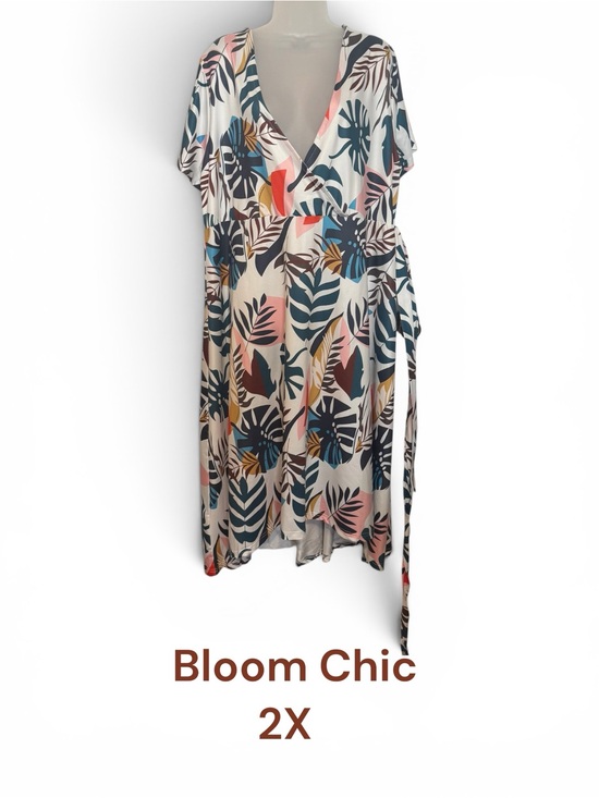BloomChic Dresses & Skirts - BloomChic GORGEOUS Leaf-Print Mock Wrap Dress PLUS: 2X    #CL